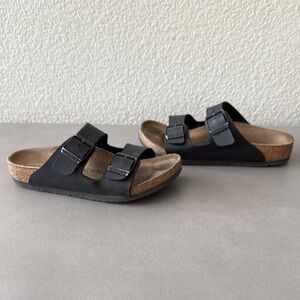 Black Double Strap Sandals